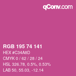 カラーコード: RGB 195 74 141 | qconv.com
