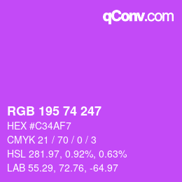 Color code: RGB 195 74 247 | qconv.com