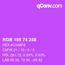Color code: RGB 195 74 248 | qconv.com