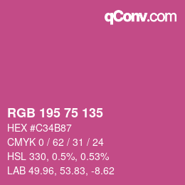 Farbcode: RGB 195 75 135 | qconv.com