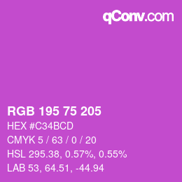 Color code: RGB 195 75 205 | qconv.com