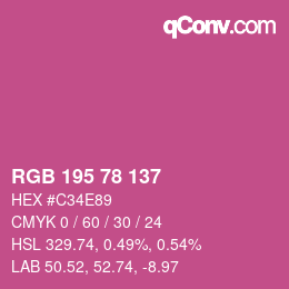 カラーコード: RGB 195 78 137 | qconv.com
