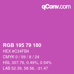 颜色代码: RGB 195 79 180 | qconv.com