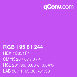 Color code: RGB 195 81 244 | qconv.com