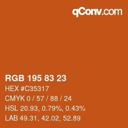 Color code: RGB 195 83 23 | qconv.com