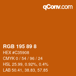 カラーコード: RGB 195 89 8 | qconv.com