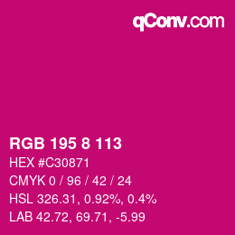 Color code: RGB 195 8 113 | qconv.com
