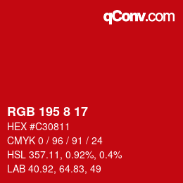 Color code: RGB 195 8 17 | qconv.com