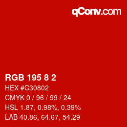 Color code: RGB 195 8 2 | qconv.com