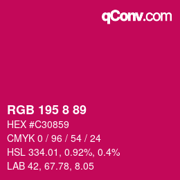 Farbcode: RGB 195 8 89 | qconv.com