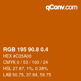 カラーコード: RGB 195 90.8 0.4 | qconv.com