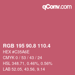 カラーコード: RGB 195 90.8 110.4 | qconv.com