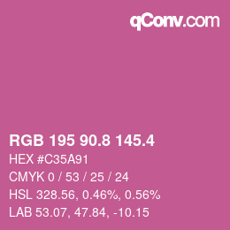 カラーコード: RGB 195 90.8 145.4 | qconv.com