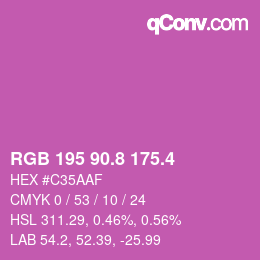 カラーコード: RGB 195 90.8 175.4 | qconv.com
