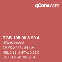カラーコード: RGB 195 90.8 90.4 | qconv.com
