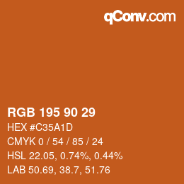颜色代码: RGB 195 90 29 | qconv.com