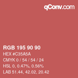 Farbcode: RGB 195 90 90 | qconv.com