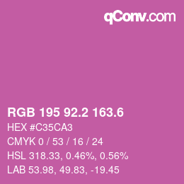 カラーコード: RGB 195 92.2 163.6 | qconv.com