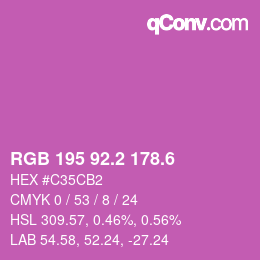 カラーコード: RGB 195 92.2 178.6 | qconv.com