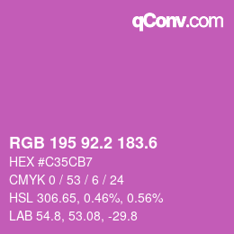 カラーコード: RGB 195 92.2 183.6 | qconv.com