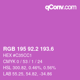 カラーコード: RGB 195 92.2 193.6 | qconv.com