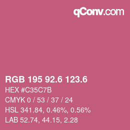 カラーコード: RGB 195 92.6 123.6 | qconv.com