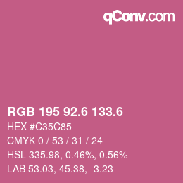 カラーコード: RGB 195 92.6 133.6 | qconv.com