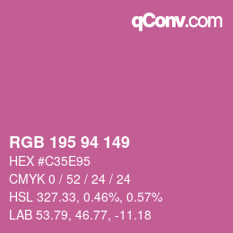 Color code: RGB 195 94 149 | qconv.com