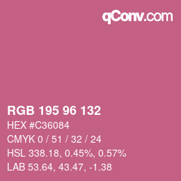 Farbcode: RGB 195 96 132 | qconv.com