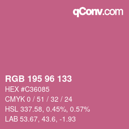 Farbcode: RGB 195 96 133 | qconv.com
