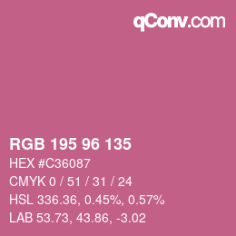 Farbcode: RGB 195 96 135 | qconv.com