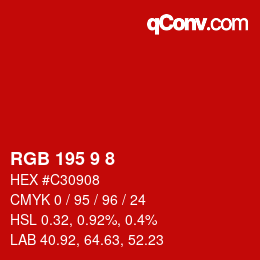 Farbcode: RGB 195 9 8 | qconv.com
