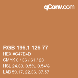 カラーコード: RGB 196.1 126 77 | qconv.com