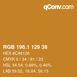 カラーコード: RGB 196.1 129 38 | qconv.com