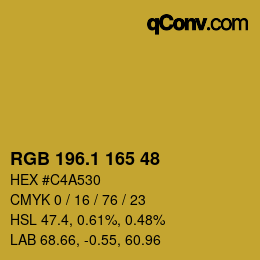カラーコード: RGB 196.1 165 48 | qconv.com