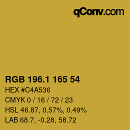 カラーコード: RGB 196.1 165 54 | qconv.com