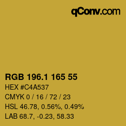 カラーコード: RGB 196.1 165 55 | qconv.com