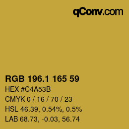 カラーコード: RGB 196.1 165 59 | qconv.com