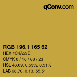 カラーコード: RGB 196.1 165 62 | qconv.com