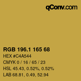 カラーコード: RGB 196.1 165 68 | qconv.com