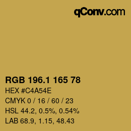 カラーコード: RGB 196.1 165 78 | qconv.com