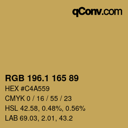 カラーコード: RGB 196.1 165 89 | qconv.com