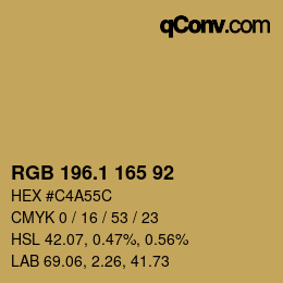 カラーコード: RGB 196.1 165 92 | qconv.com