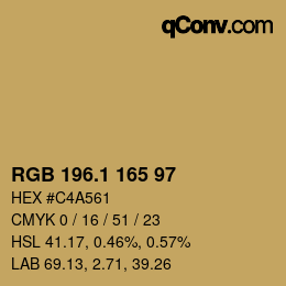 カラーコード: RGB 196.1 165 97 | qconv.com