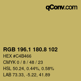 Color code: RGB 196.1 180.8 102 | qconv.com
