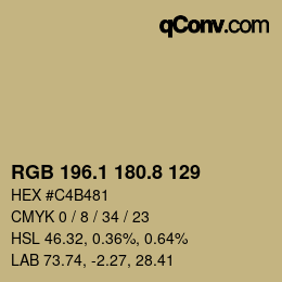 Color code: RGB 196.1 180.8 129 | qconv.com