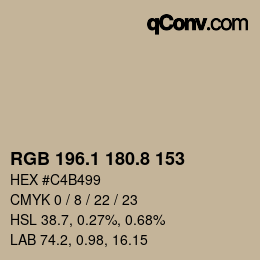 Color code: RGB 196.1 180.8 153 | qconv.com