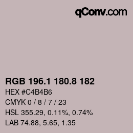 Color code: RGB 196.1 180.8 182 | qconv.com