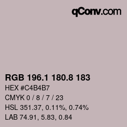 Color code: RGB 196.1 180.8 183 | qconv.com