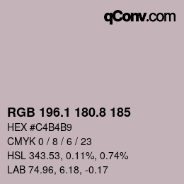 Color code: RGB 196.1 180.8 185 | qconv.com